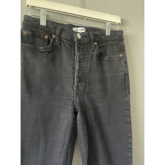 Re/Done Originals High Rise Ankle Crop in‎ Faded Black - Picture 7 of 13